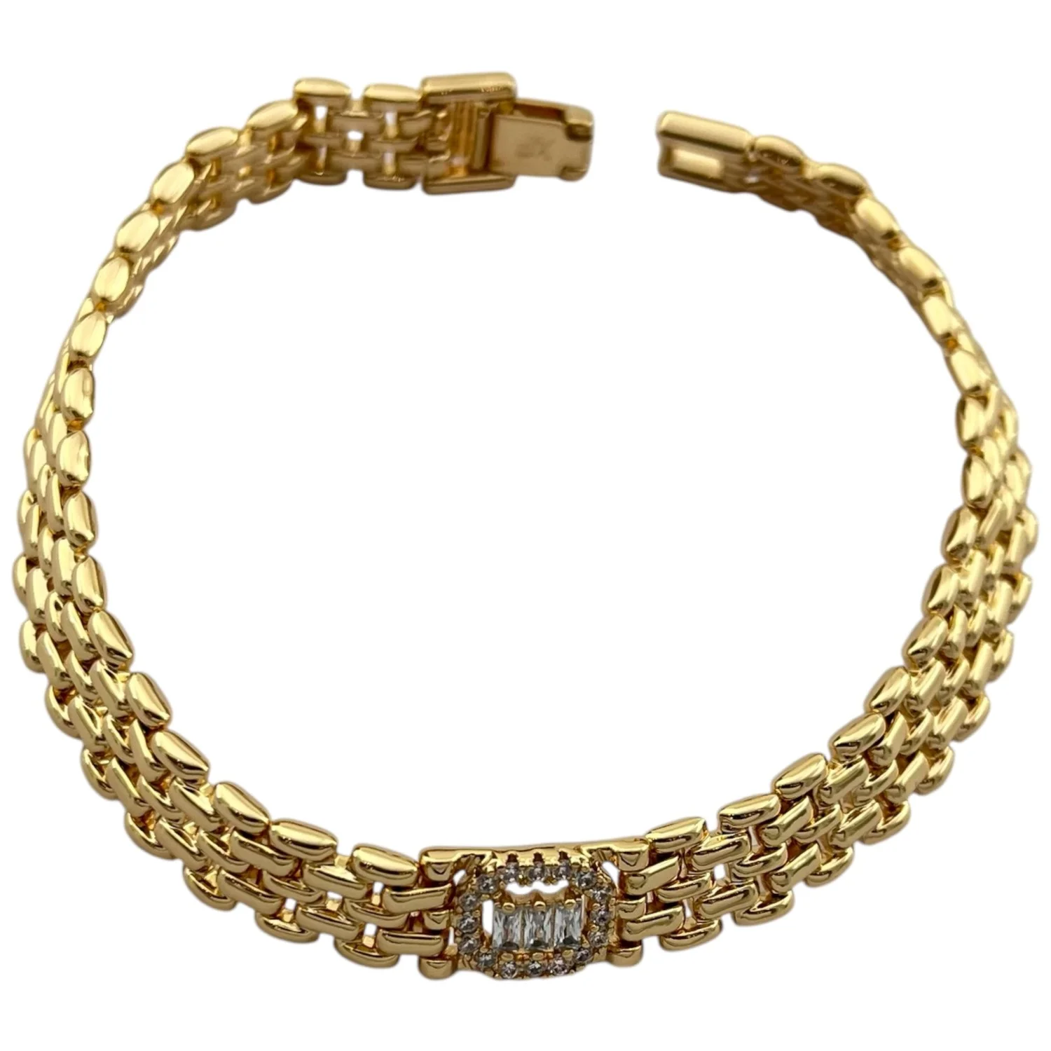 دستبند زنانه طرح رولکس نگین دار ژوپینگ