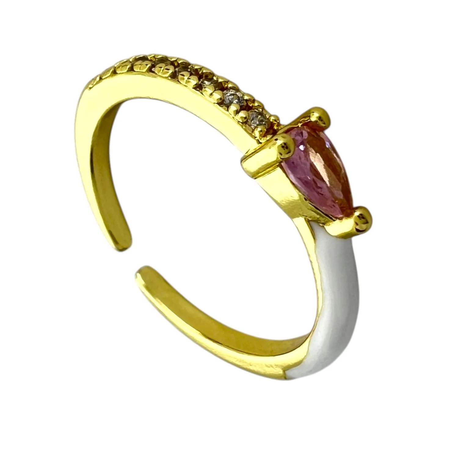 انگشتر زنانه با طرح میناکاری رنگی و نگین ظریف