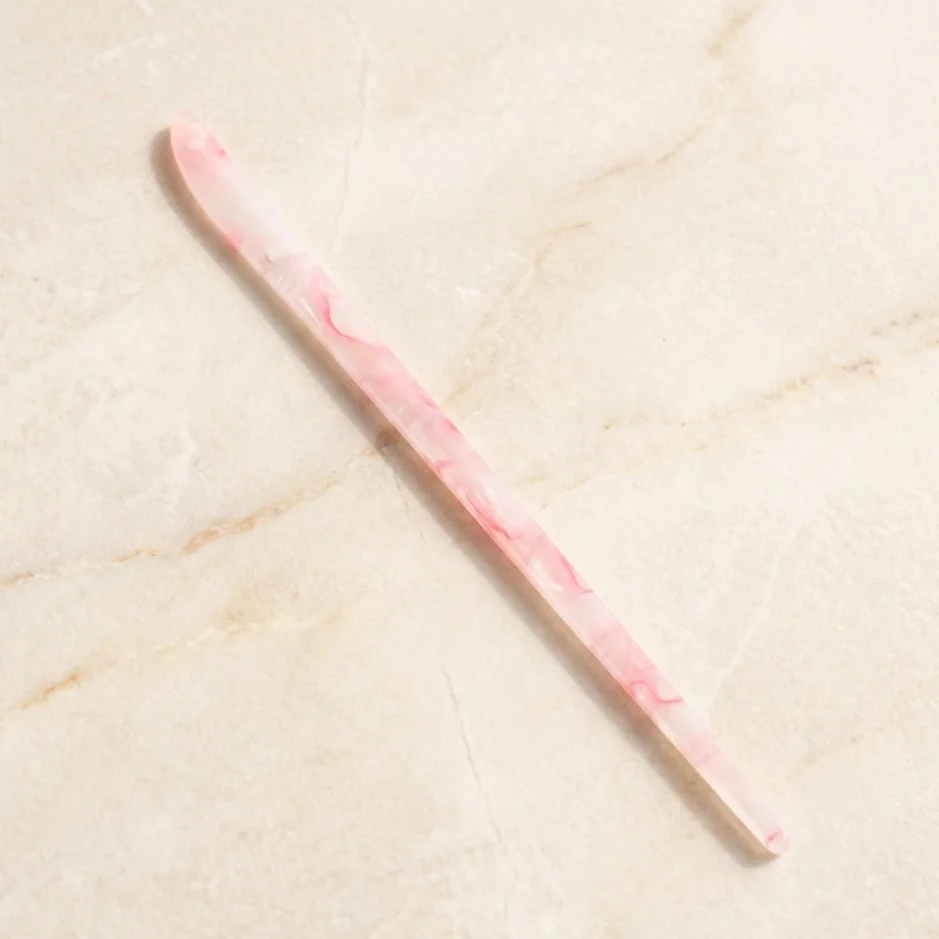 کانزاشی مو زنانه رزینی صورتی مرمری مدل پِتالیا مینیمال لوکس