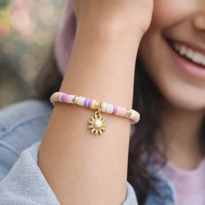 دستبند فانتزی دخترانه طرح آفتاب رنگی
