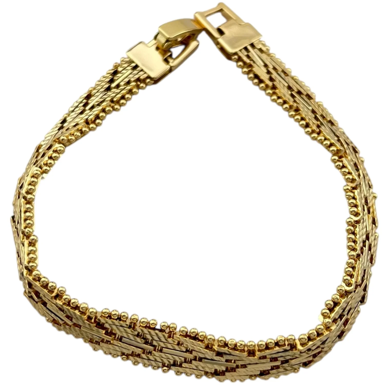 دستبند زنانه طرح طلا با بافت ظریف و درخشش خیره کننده