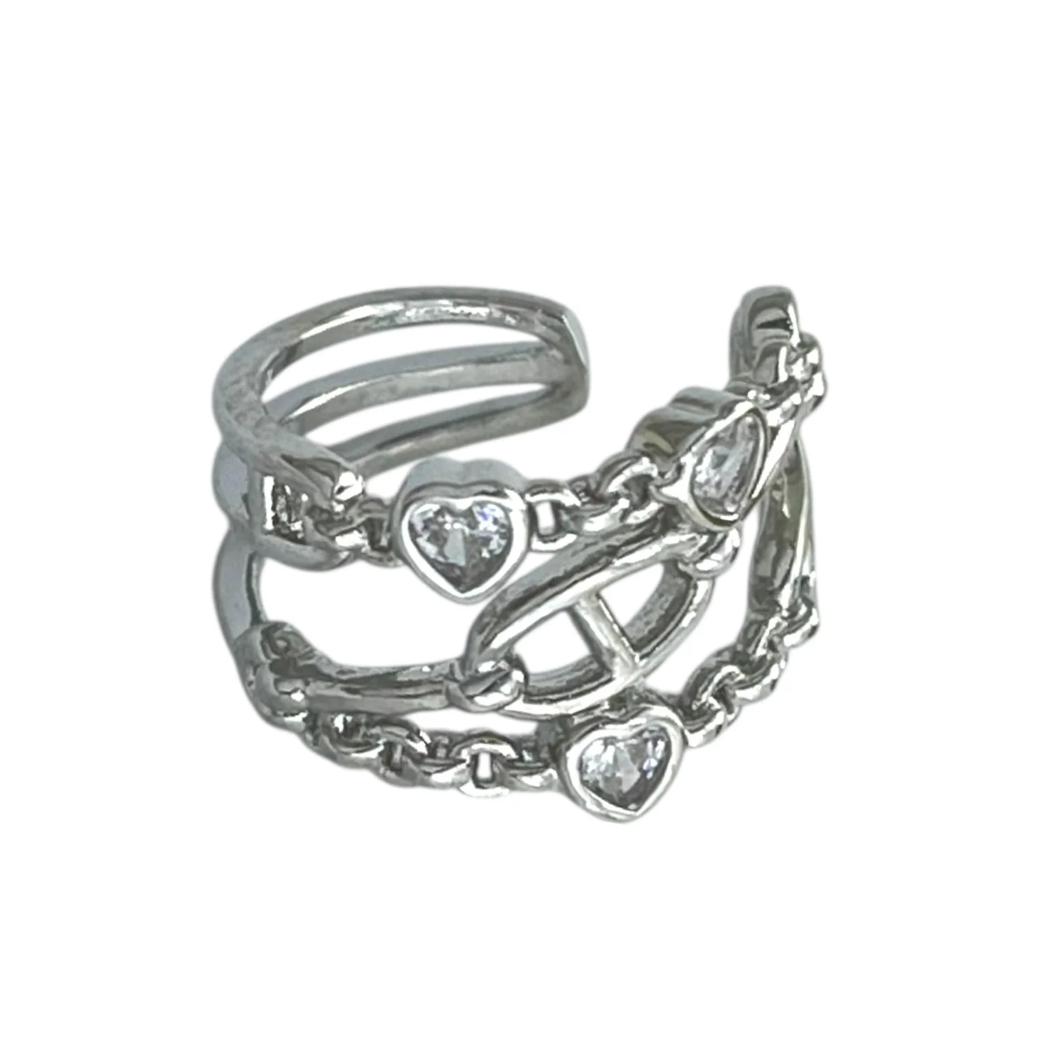 ایرکاف زنانه مدل پیسا طرح چندلایه زنجیر با قلب و نماد صلح