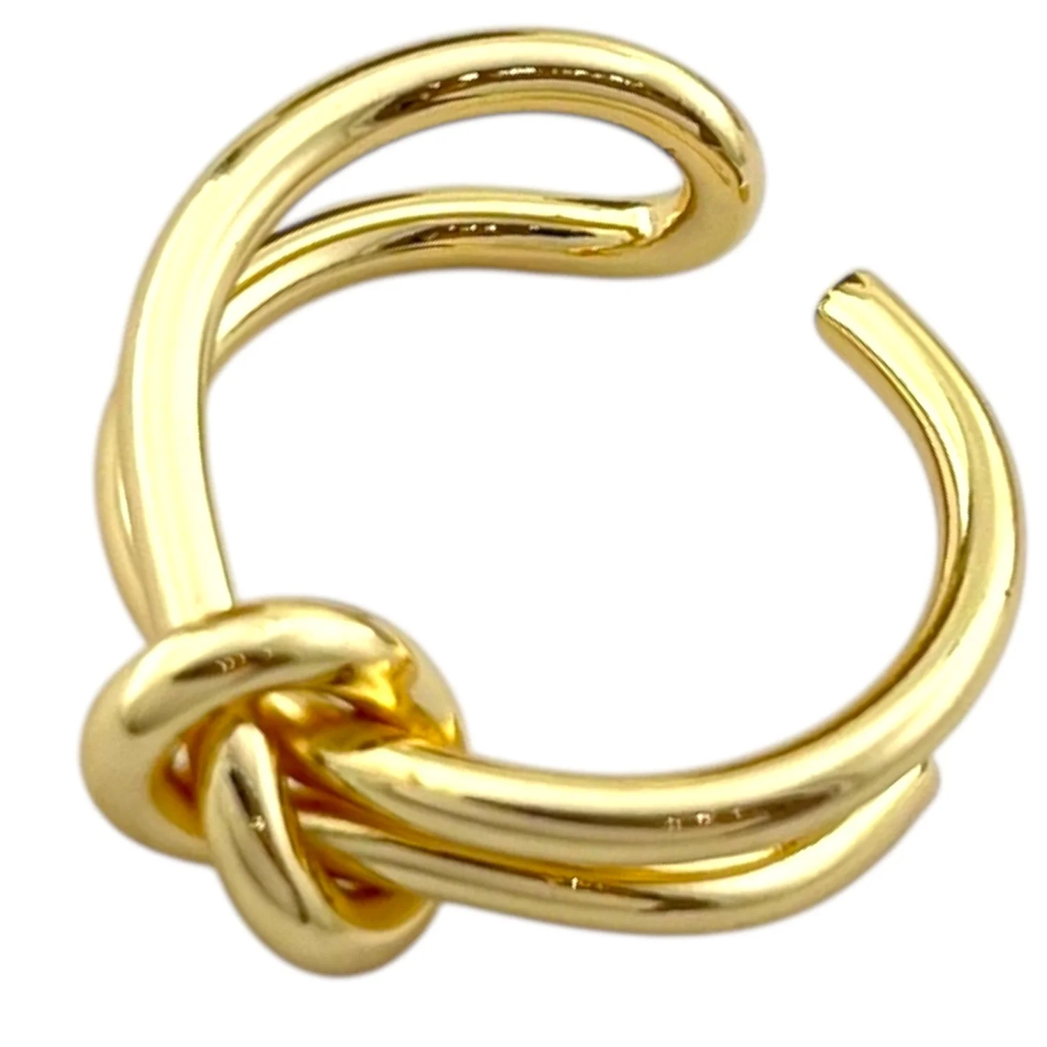 انگشتر زنانه مینیمال با طرح گره ظریف و روکش طلایی