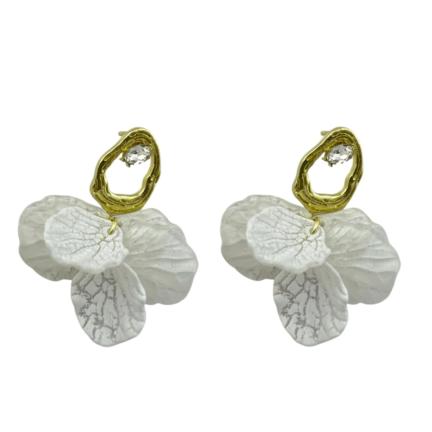 گوشواره آویز طرح برگ با نگین درخشان، انتخابی شیک