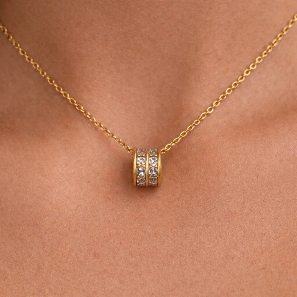 گردنبند زنانه ژوپینگ طرح حلقه نگیندار