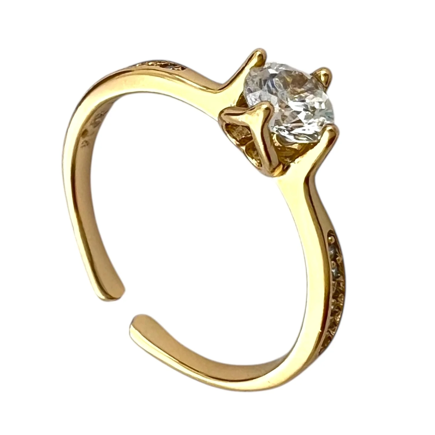 انگشتر زنانه طرح سولیتر با نگین درخشان ژوپینگ