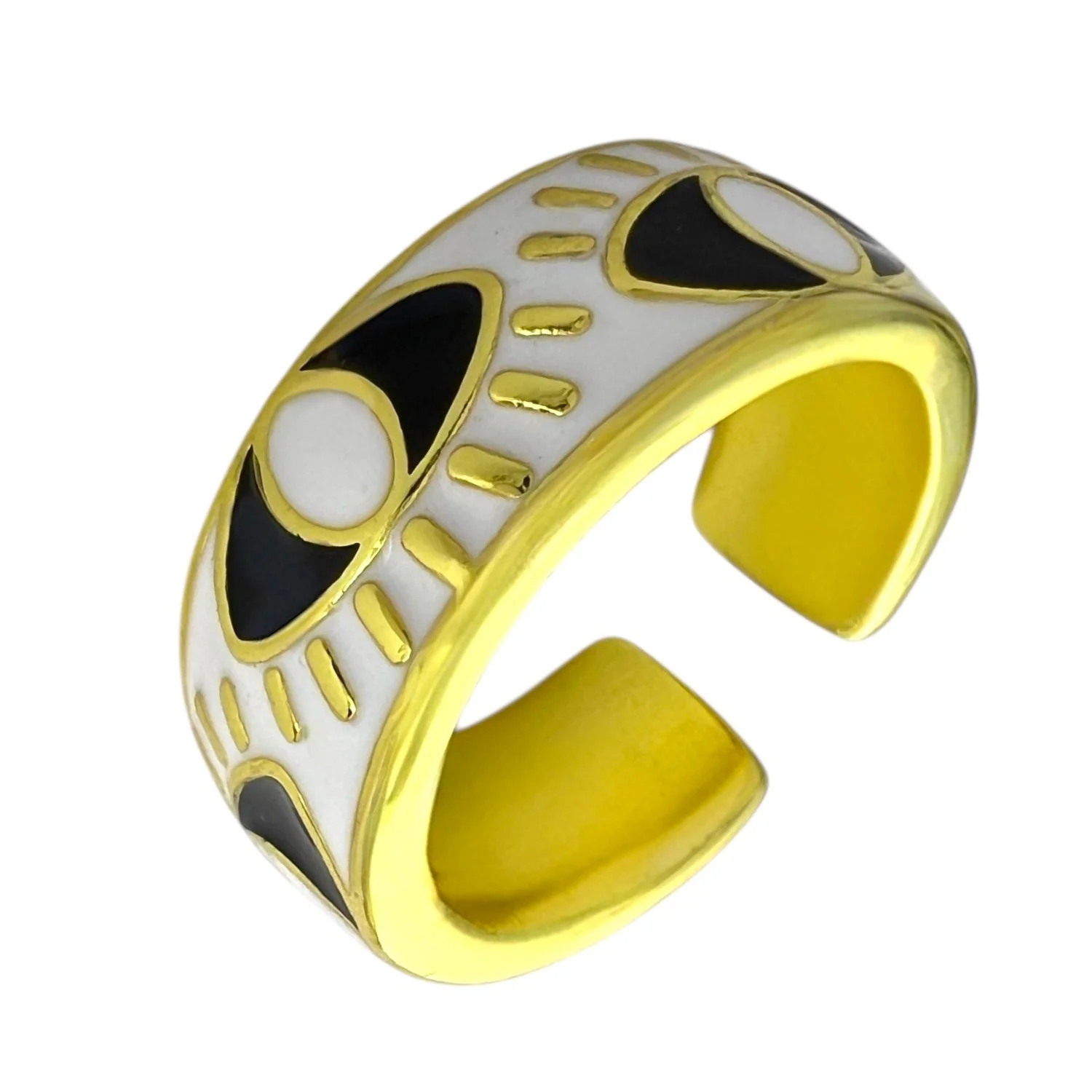 انگشتر زنانه طرح چشم با میناکاری رنگی جذاب