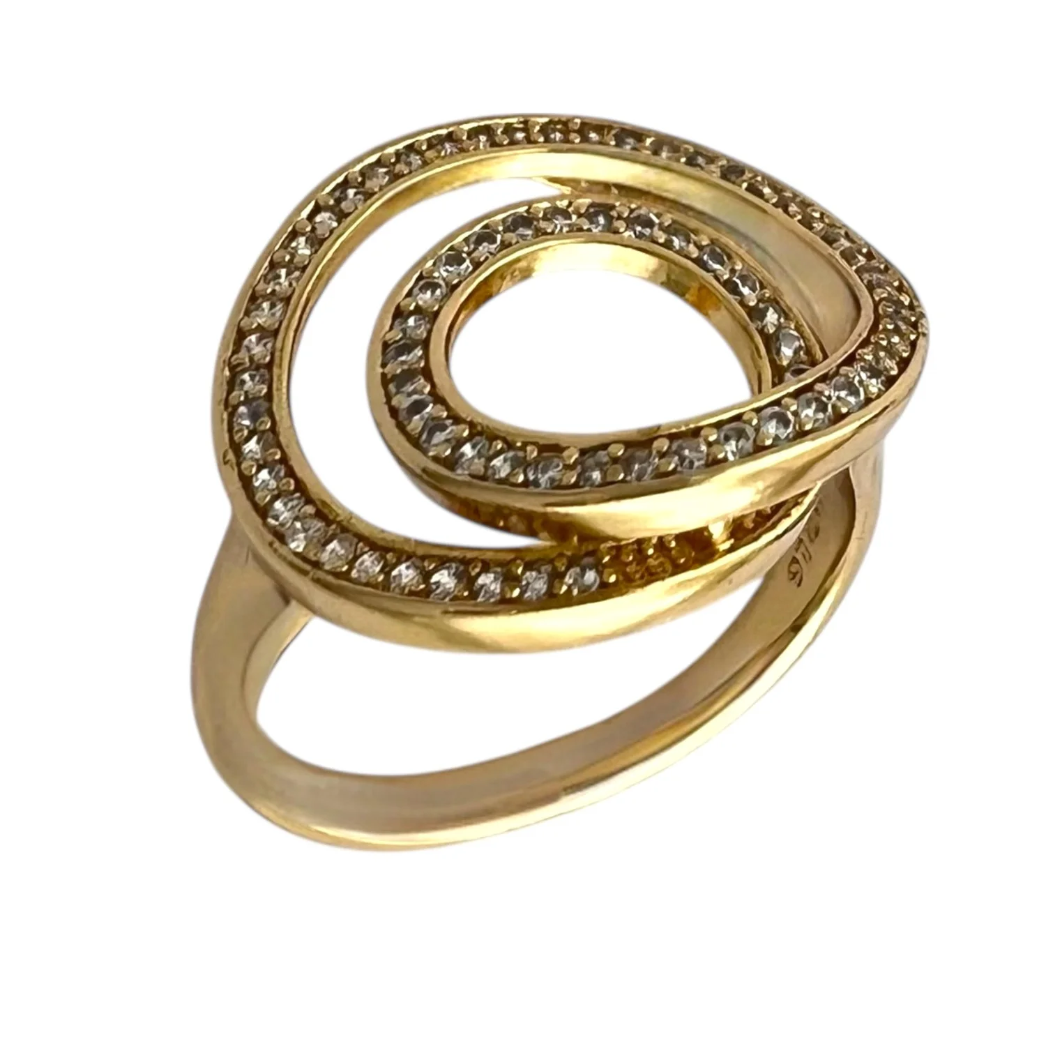 انگشتر زنانه با طرح دایره نگین‌دار ژوپینگ، درخشش بی‌نهایت