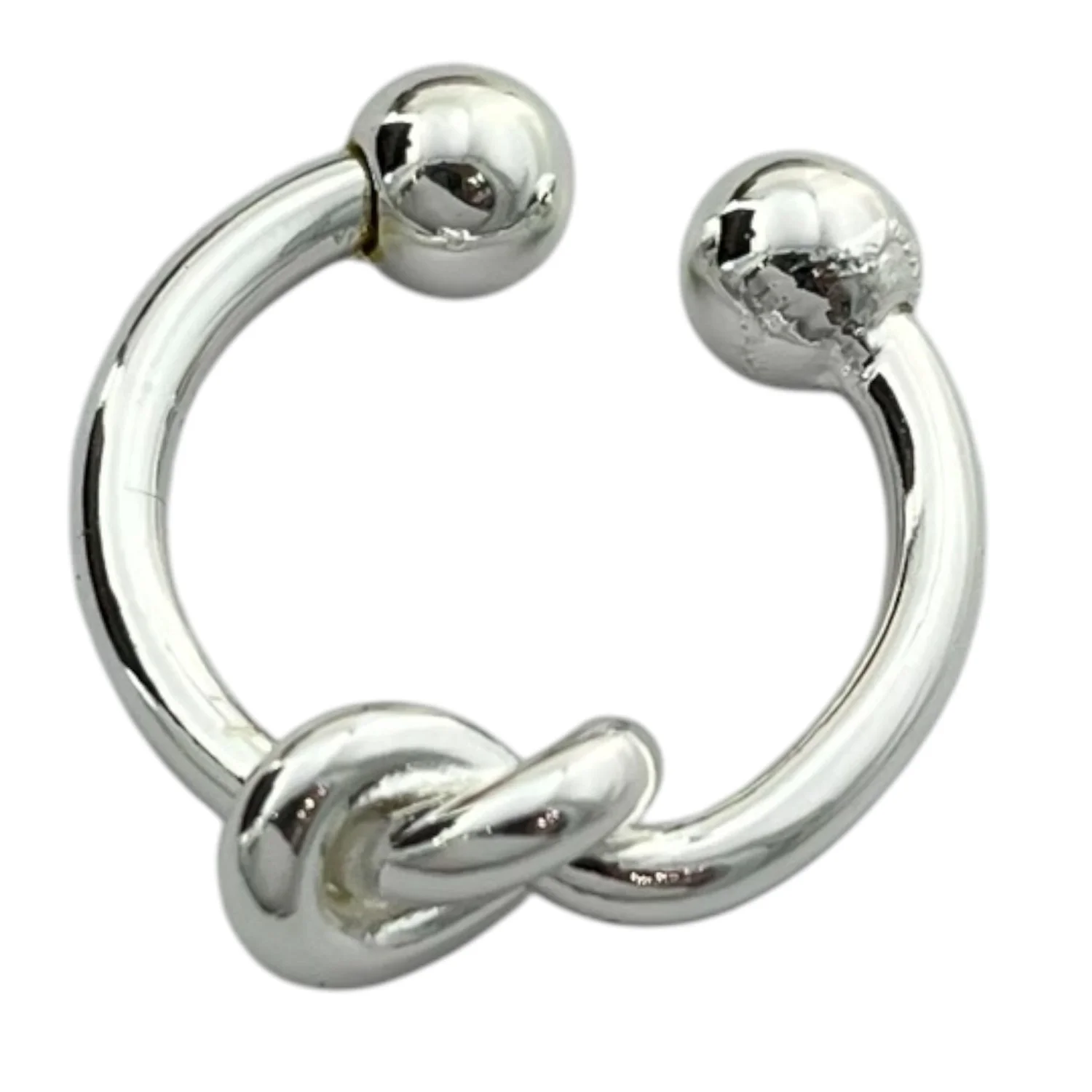 انگشتر زنانه مینیمال طرح گره با روکش آب نقره