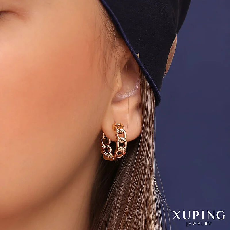 گوشواره حلقه‌ای طرح کارتیر ژوپینگ با روکش طلا