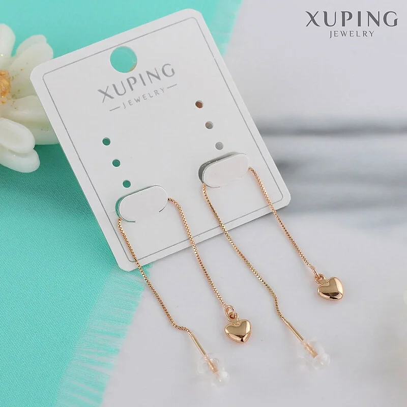 گوشواره بخیه ای مدل قلب ژوپینگ، ظریف و درخشان از Xuping