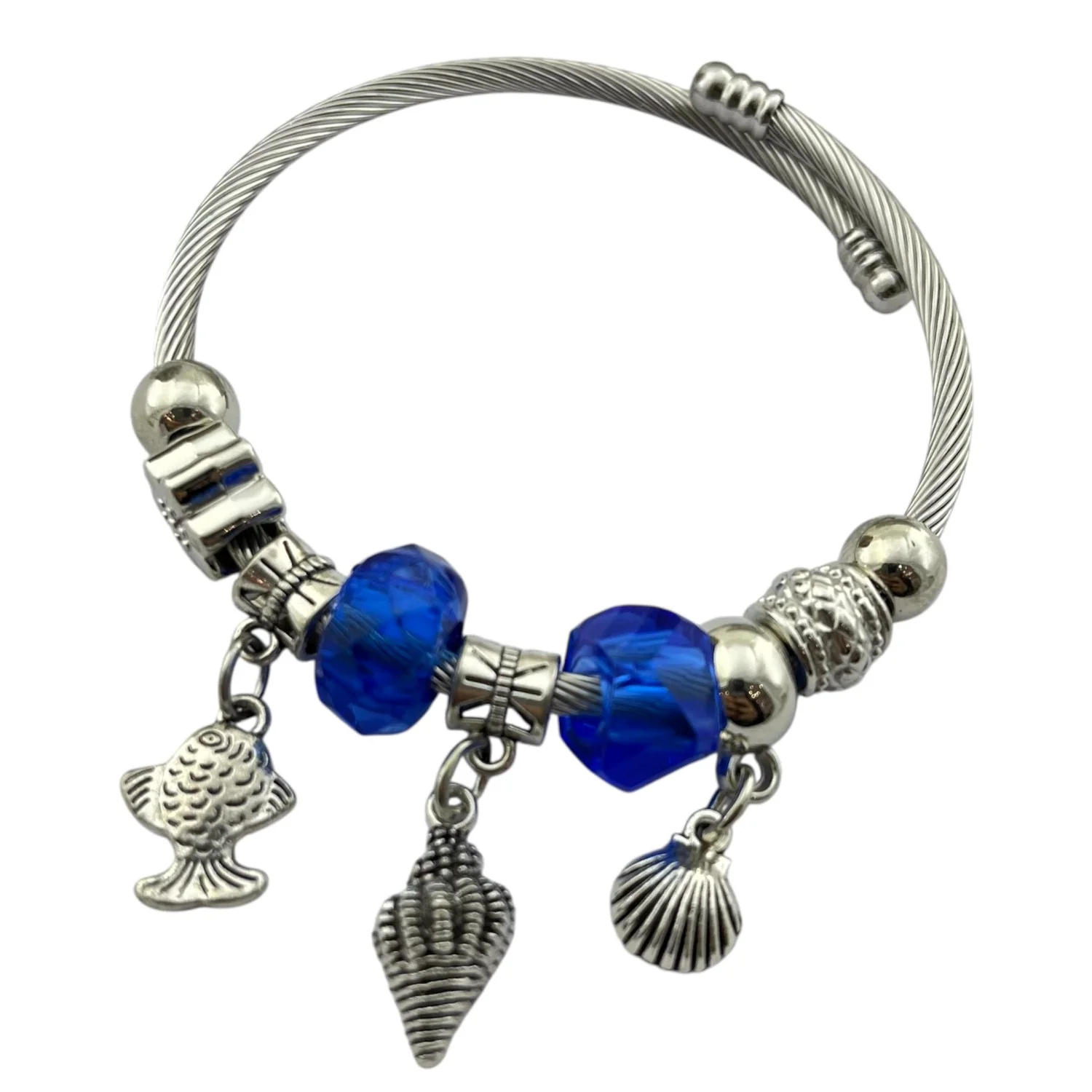 دستبند زنانه طرح پاندورا با آویز ماهی و صدف