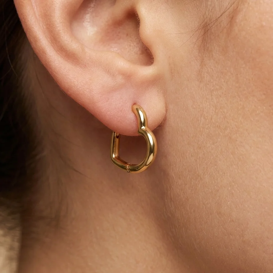 گوشواره زنانه حلقه‌ای قلبی ژوپینگ مدل رِیما