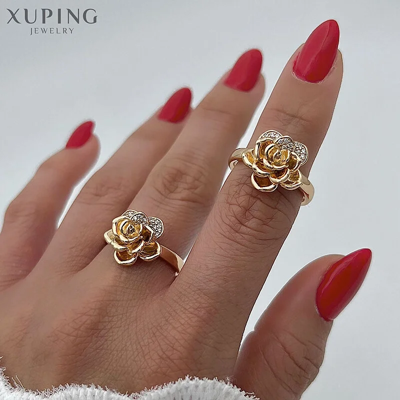 انگشتر طرح رز نگین‌دار ژوپینگ، ظرافت بی‌نظیر در دستان شما Xuping