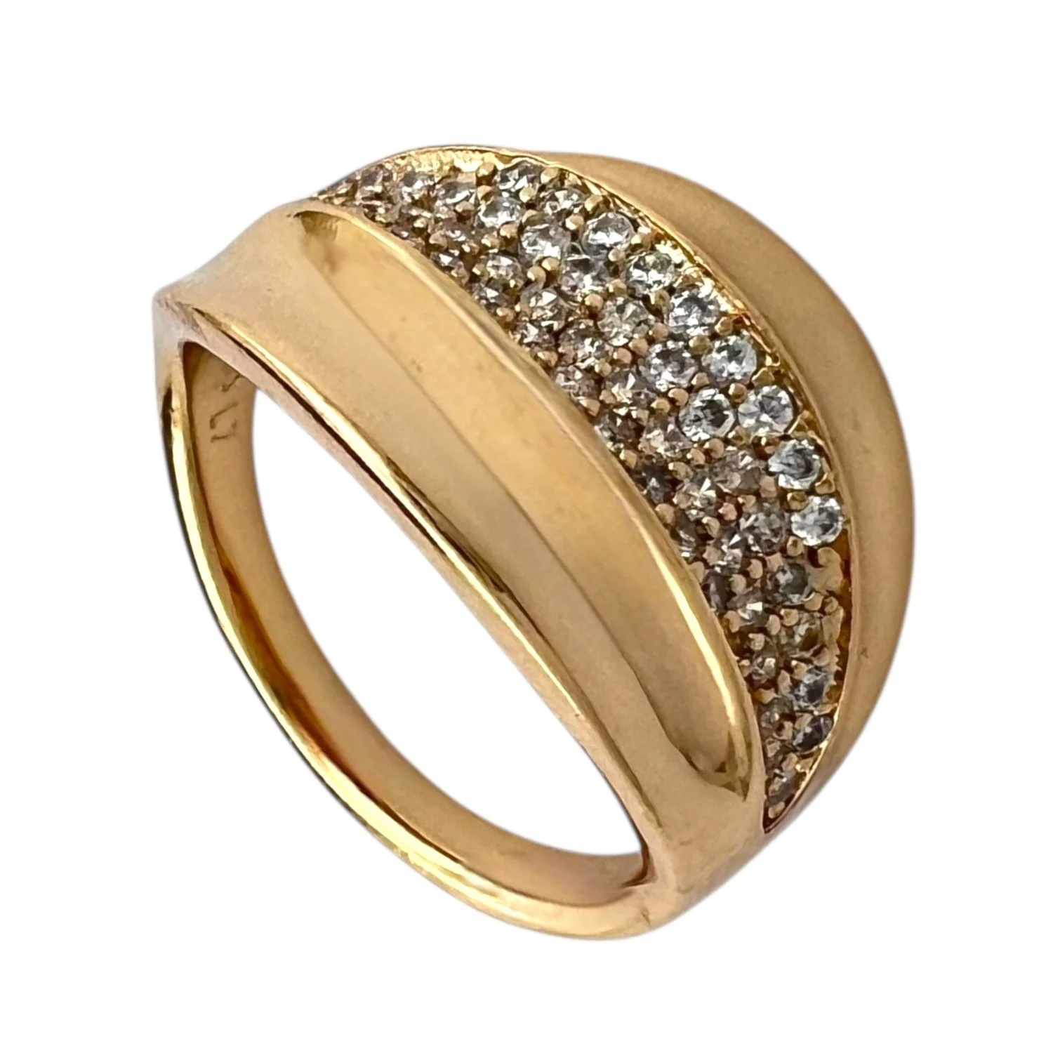 انگشتر زنانه با طرح خطی نگین‌دار مدل ژوپینگ