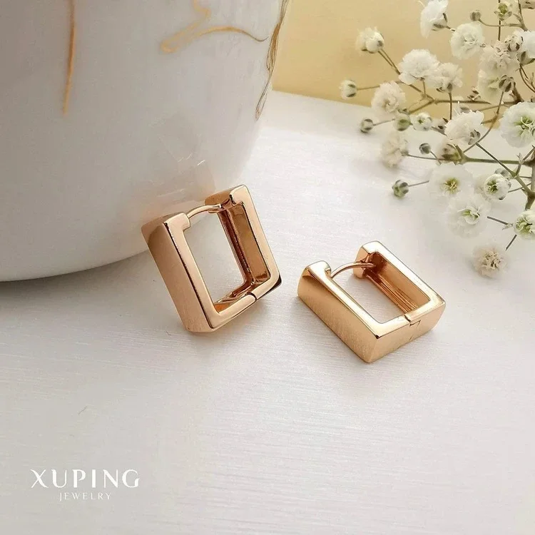 گوشواره زنانه طرح مربعی طلاکوب شیدا ژوپینگ