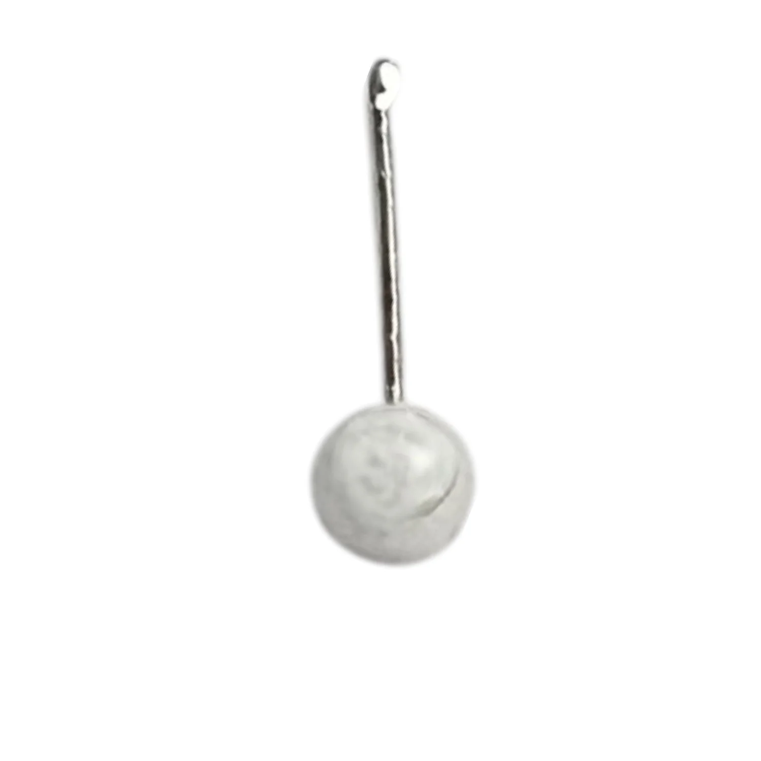 پیرسینگ بینی نقره ای زنانه با طرح مروارید