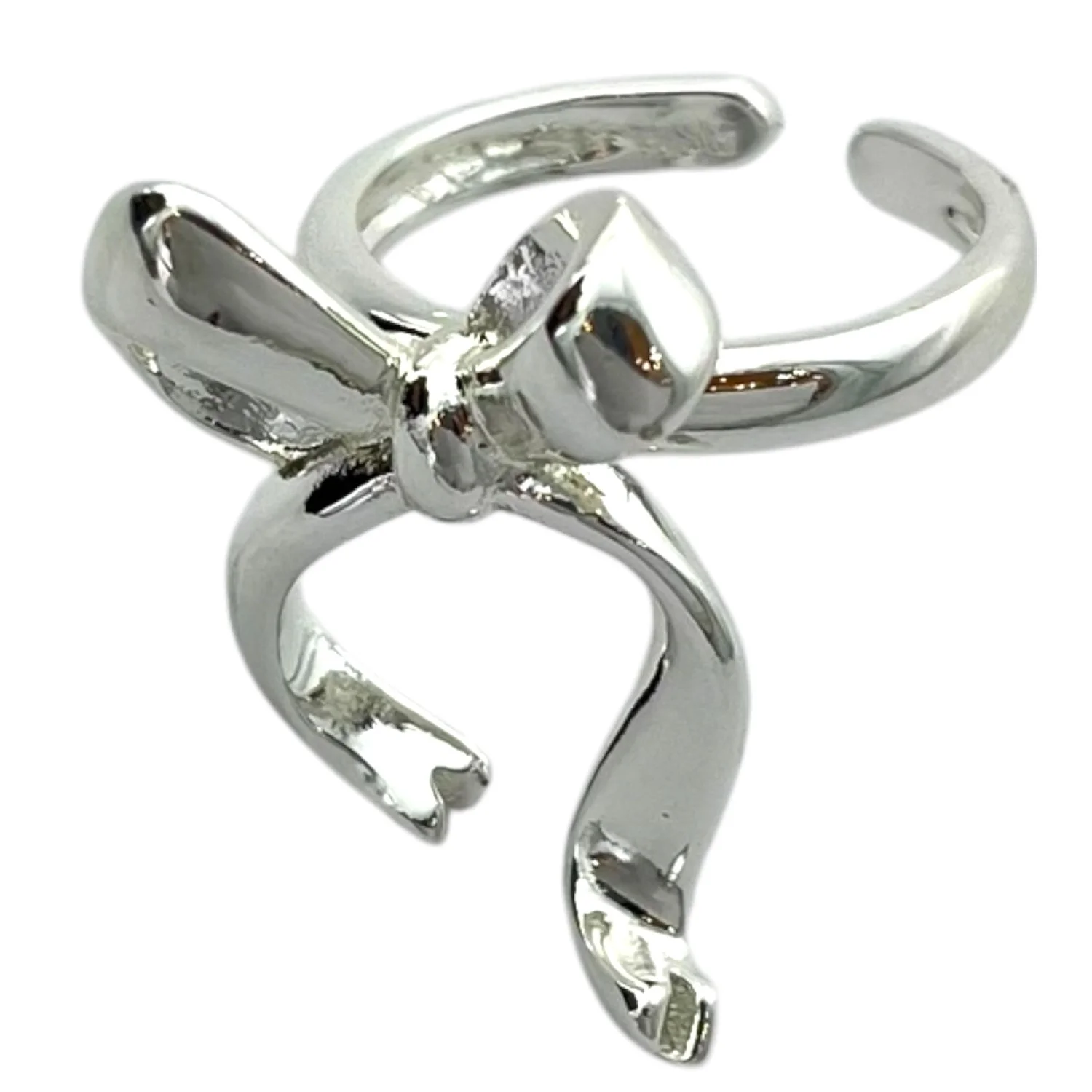 انگشتر زنانه مینیمال طرح پاپیون با روکش نقره