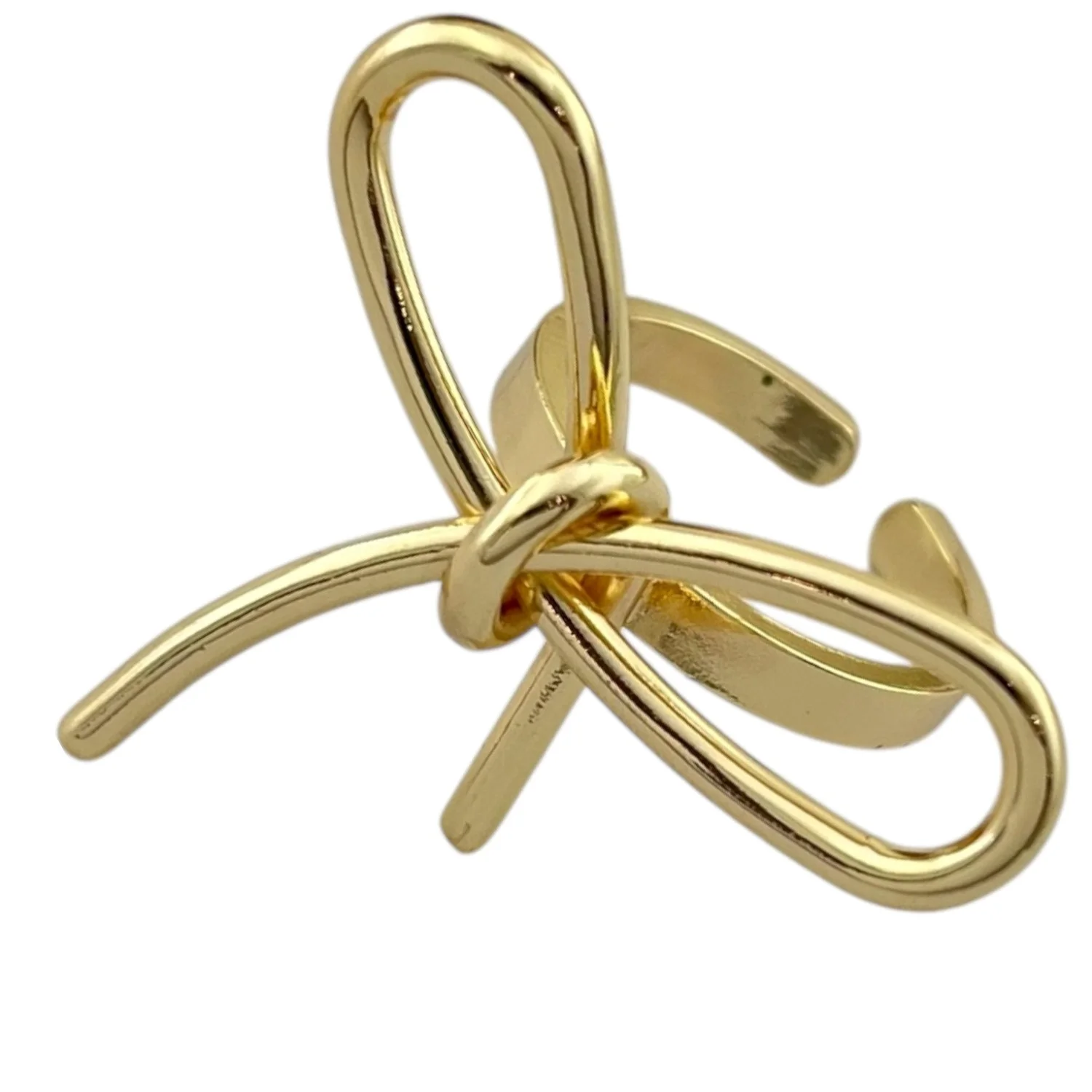 انگشتر زنانه با طرح پاپیون مینیمال و روکش طلایی