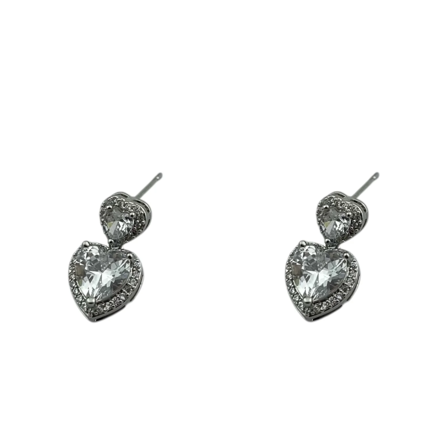 گوشواره زنانه طرح قلب جواهری، درخشش بی‌نهایت