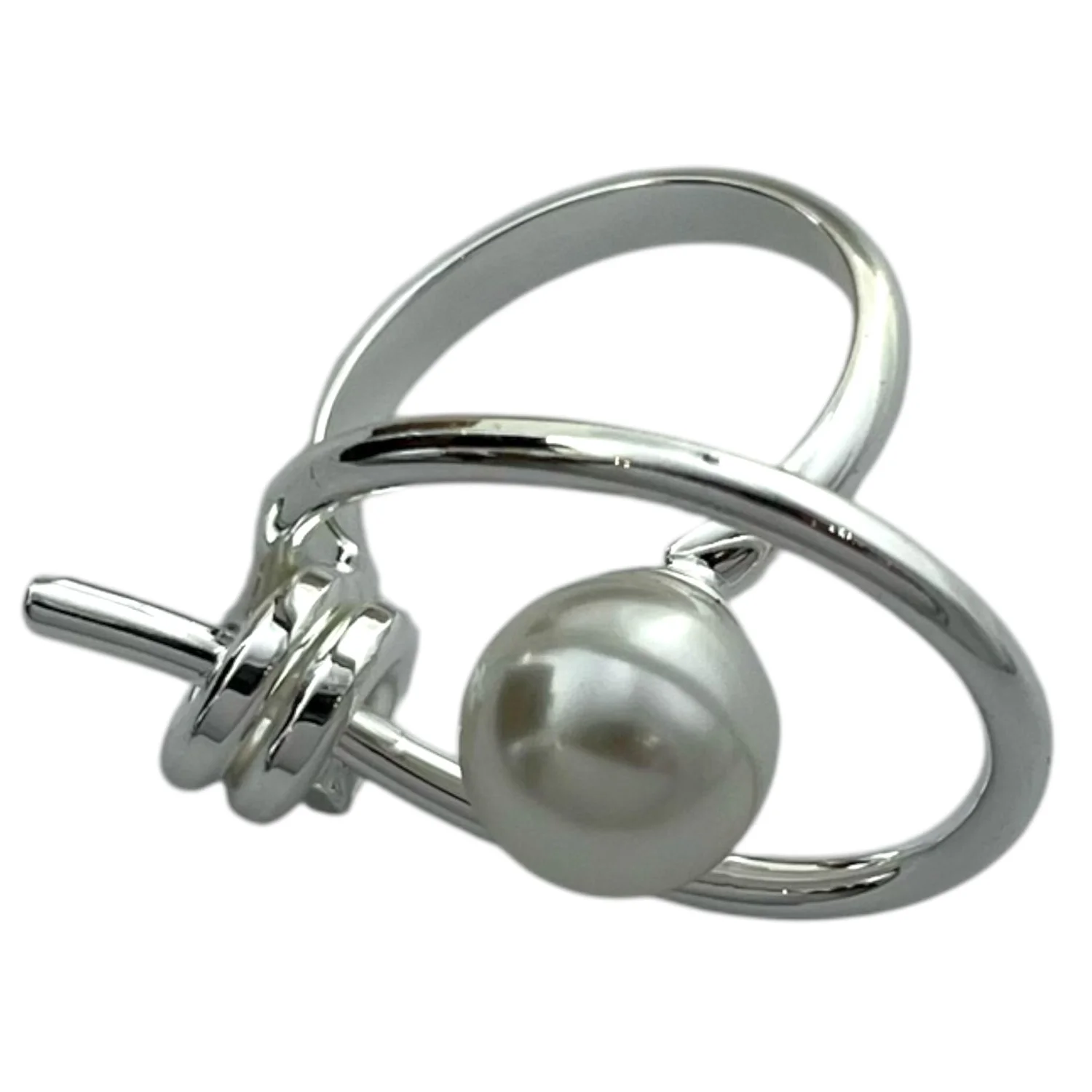 انگشتر زنانه با طراحی مینیمال و مروارید درخشان