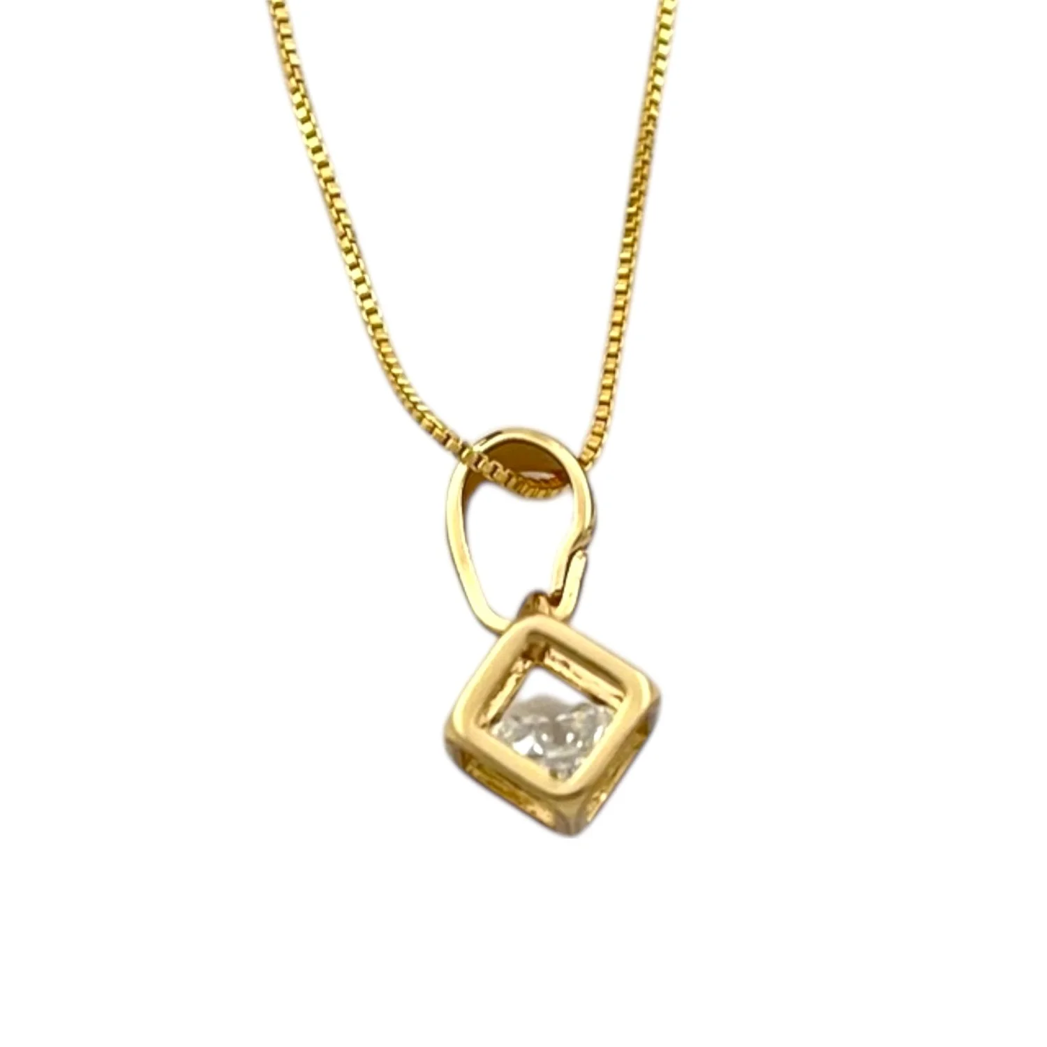 گردنبند زنانه با طرح مکعب شیک و ظریف ژوپینگ