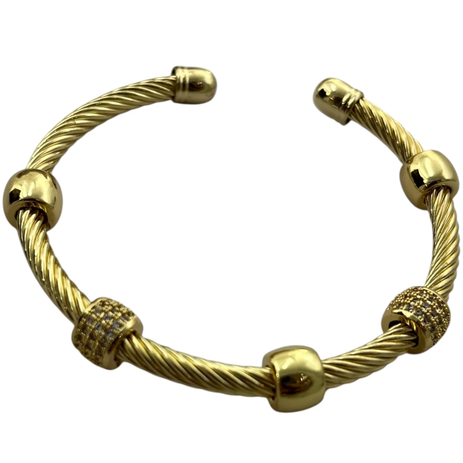 دستبند النگویی زنانه طرح دیوید یورمن مدل جواهری