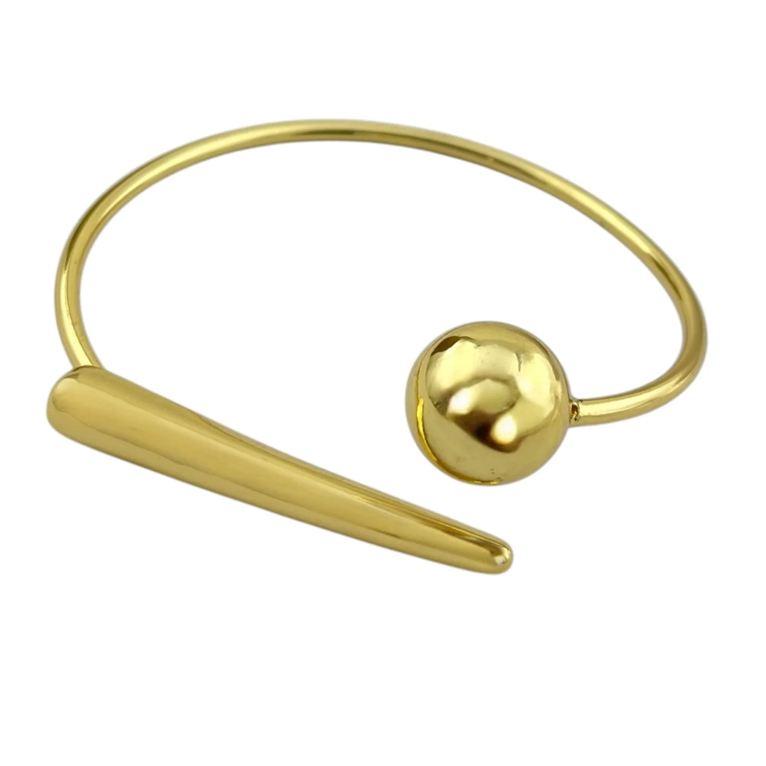 دستبند زنانه بنگل با طرح توپی مثلثی شیک