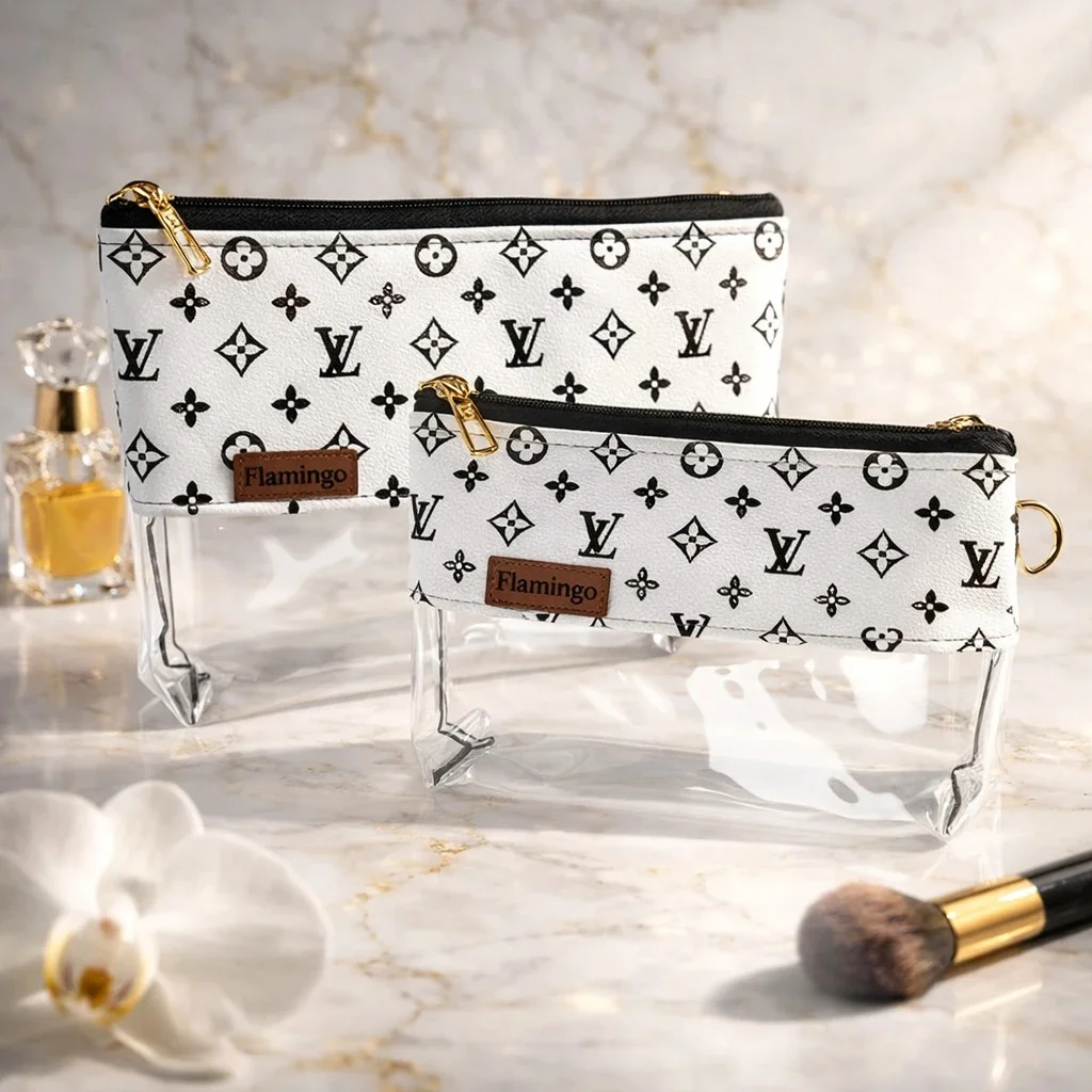 کیف لوازم آرایشی زنانه فلامینگو طرح طلقی Louis Vuitton