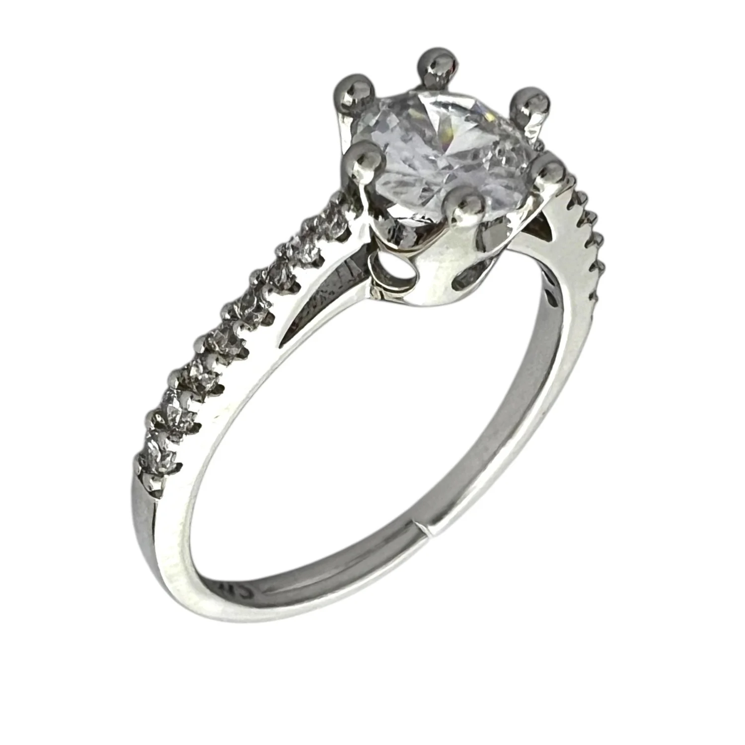 انگشتر زنانه مدل سولیتر با نگین درخشان طرح جواهری