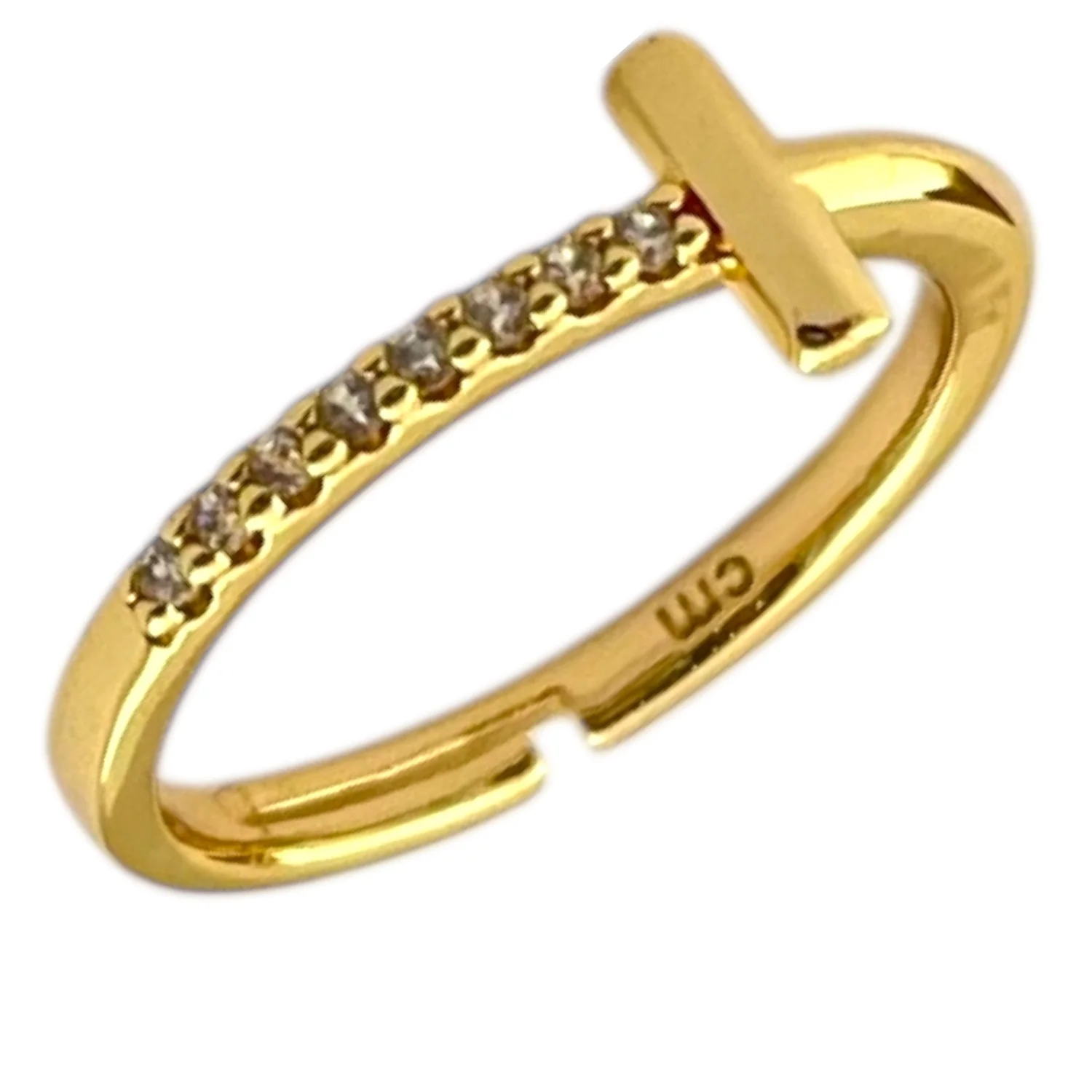 انگشتر زنانه طرح طلا فری سایز با نگین