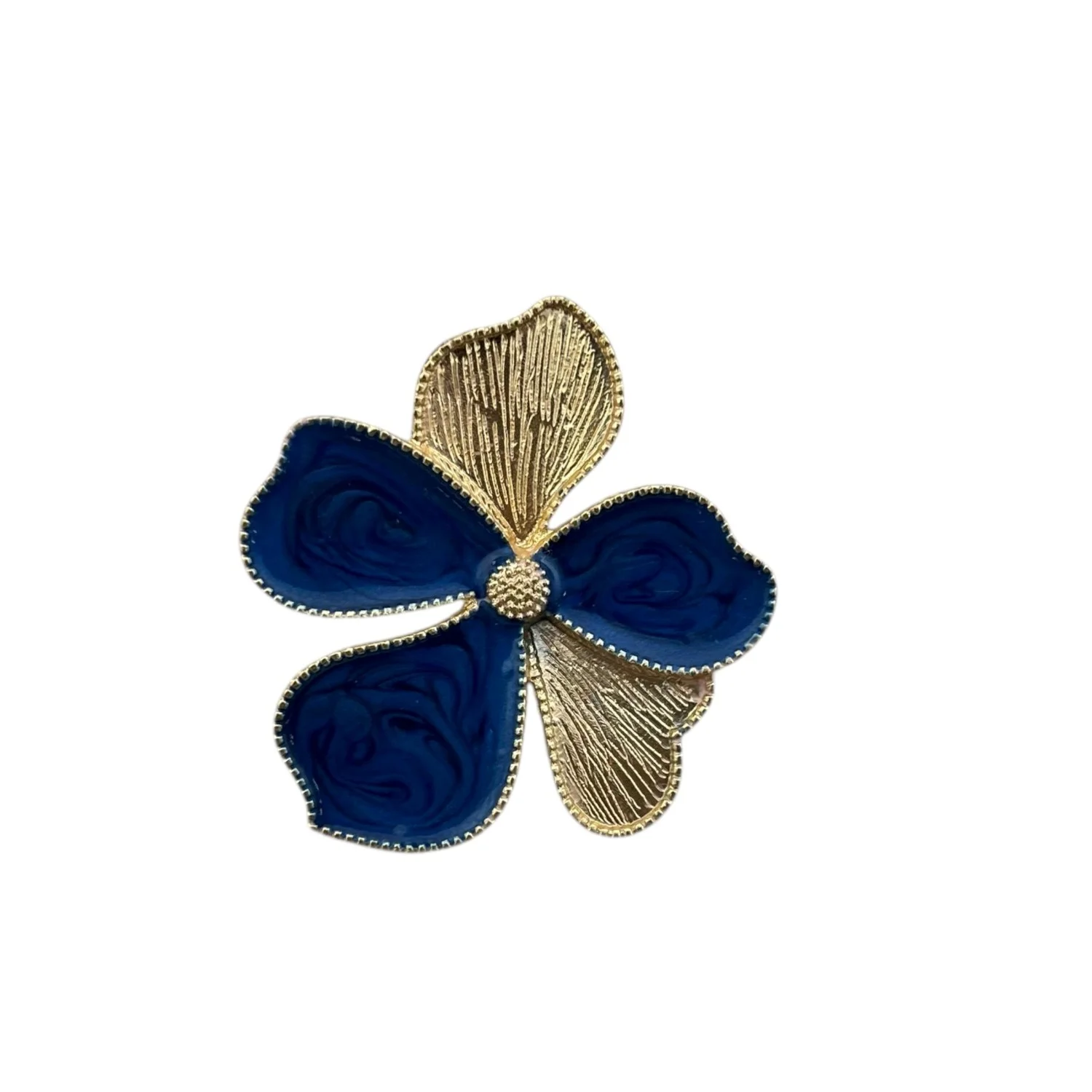 گوشواره زنانه طرح گل آبی و طلایی، زیبایی به سبک مدرن