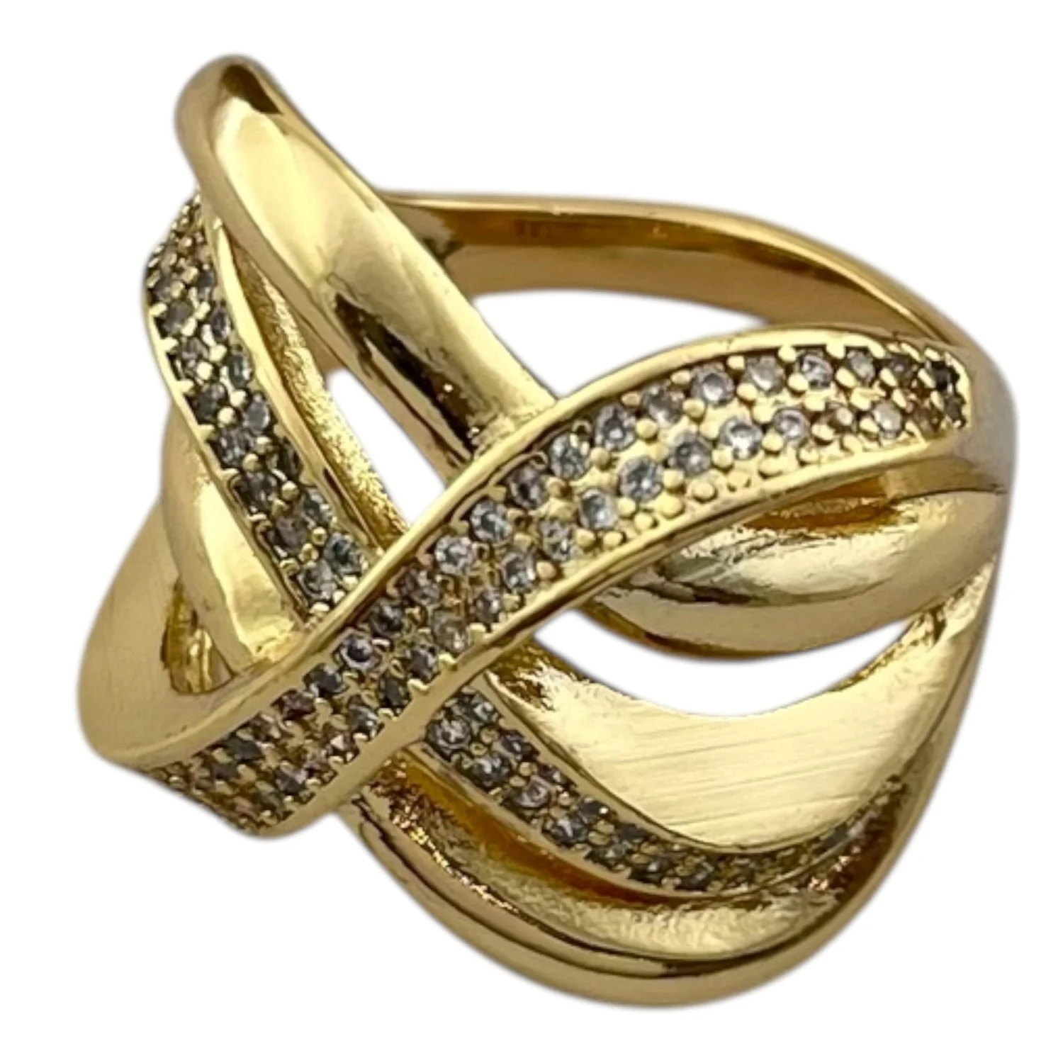 انگشتر زنانه طرح جواهری با روکش طلایی