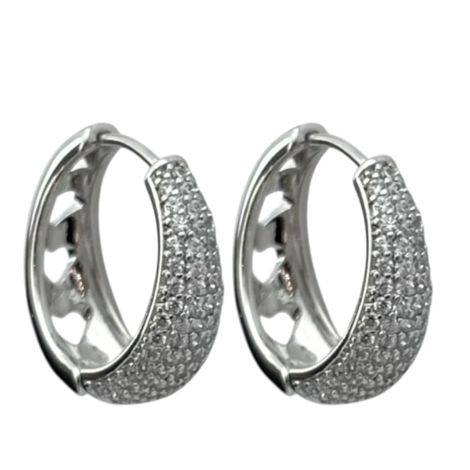 گوشواره زنانه طرح جواهری با روکش رودیوم ژوپینگ