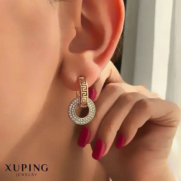 گوشواره حلقه‌ای زنانه طرح ورساچه برند ژوپینگ