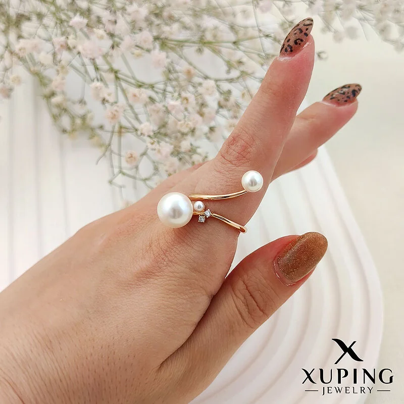 انگشتر فشن طرح مروارید با روکش طلا ژوپینگ