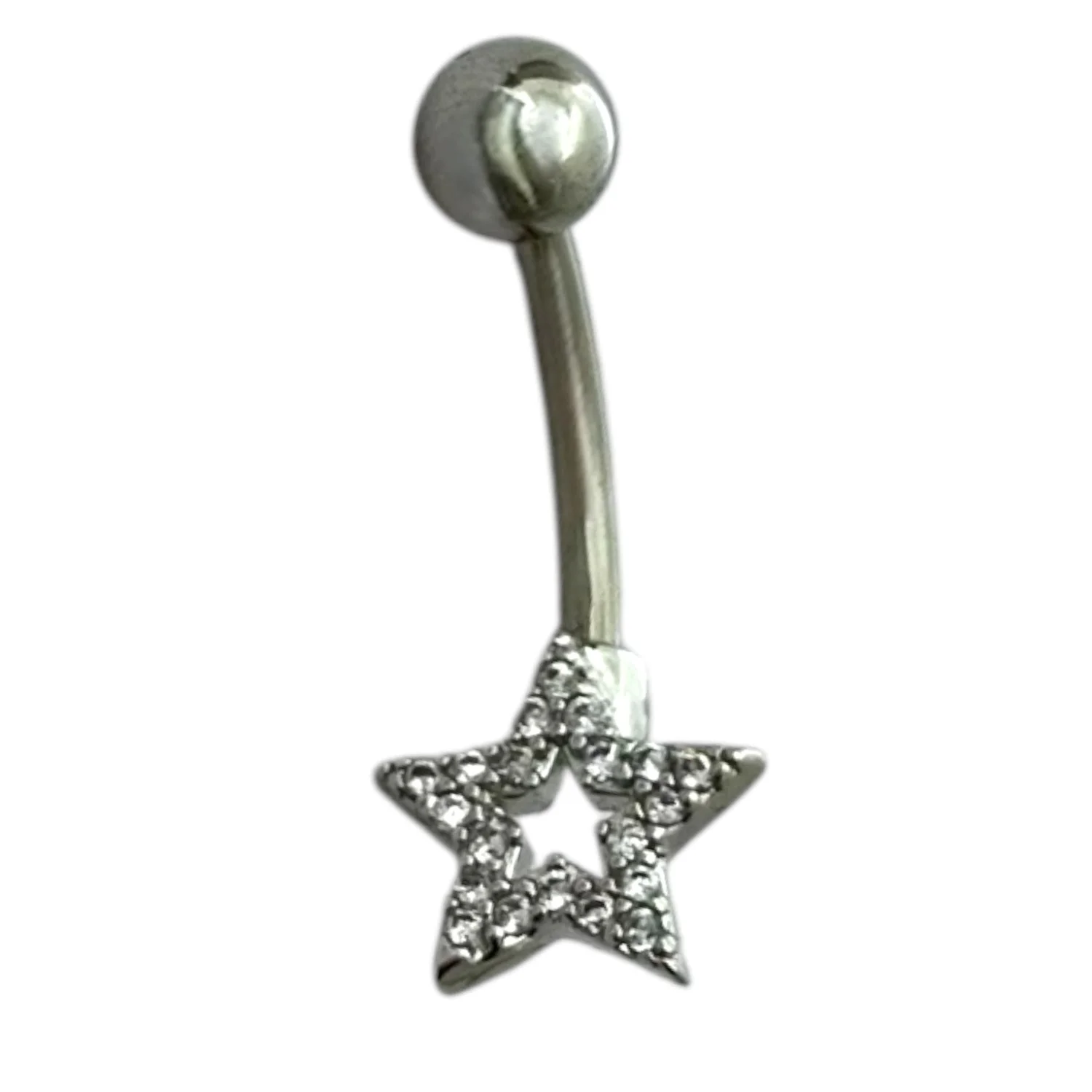 پیرسینگ ناف ستاره جواهری استیل - درخشش بیانتها
