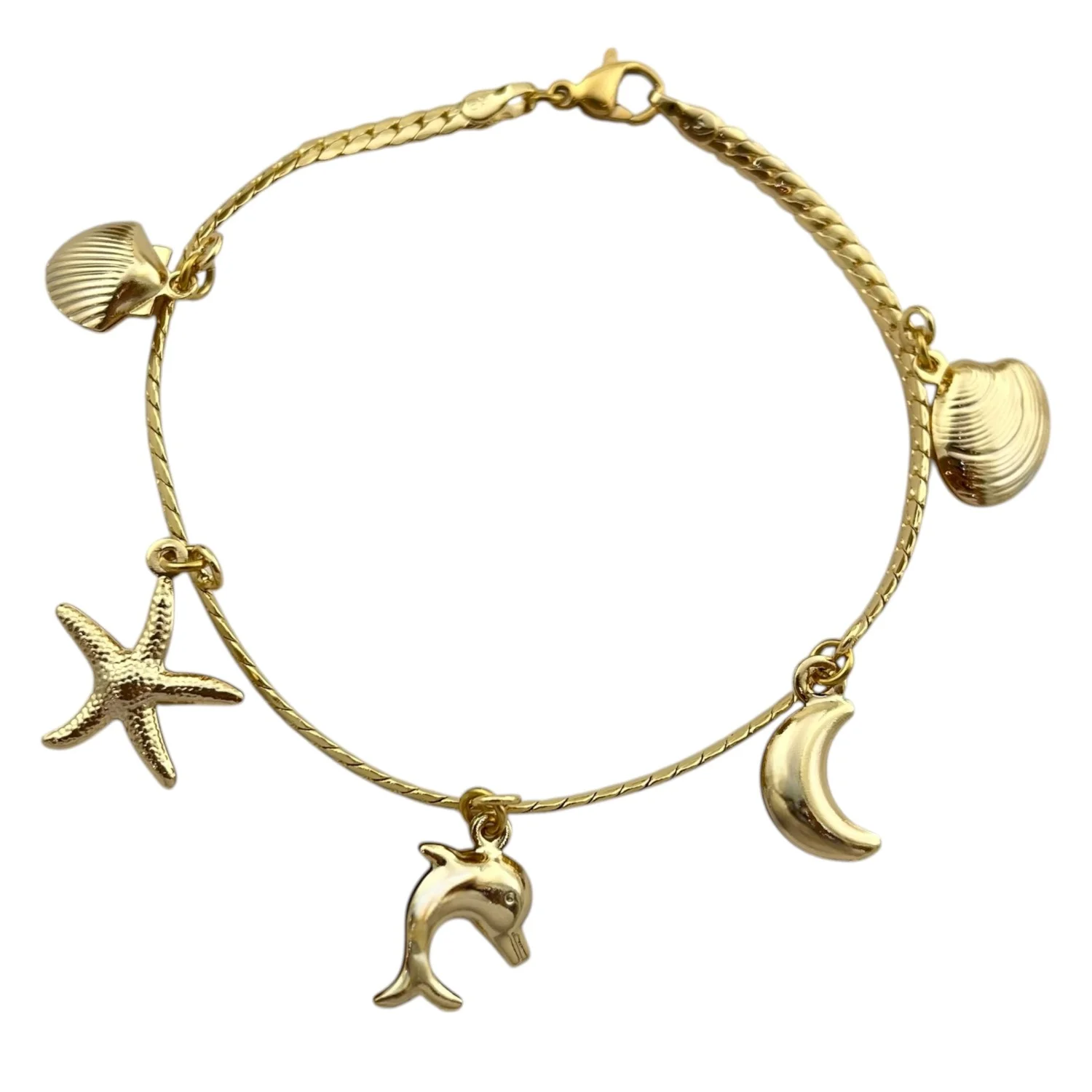 دستبند زنانه ژوپینگ طرح کارتیه با آویز دریایی و صدف