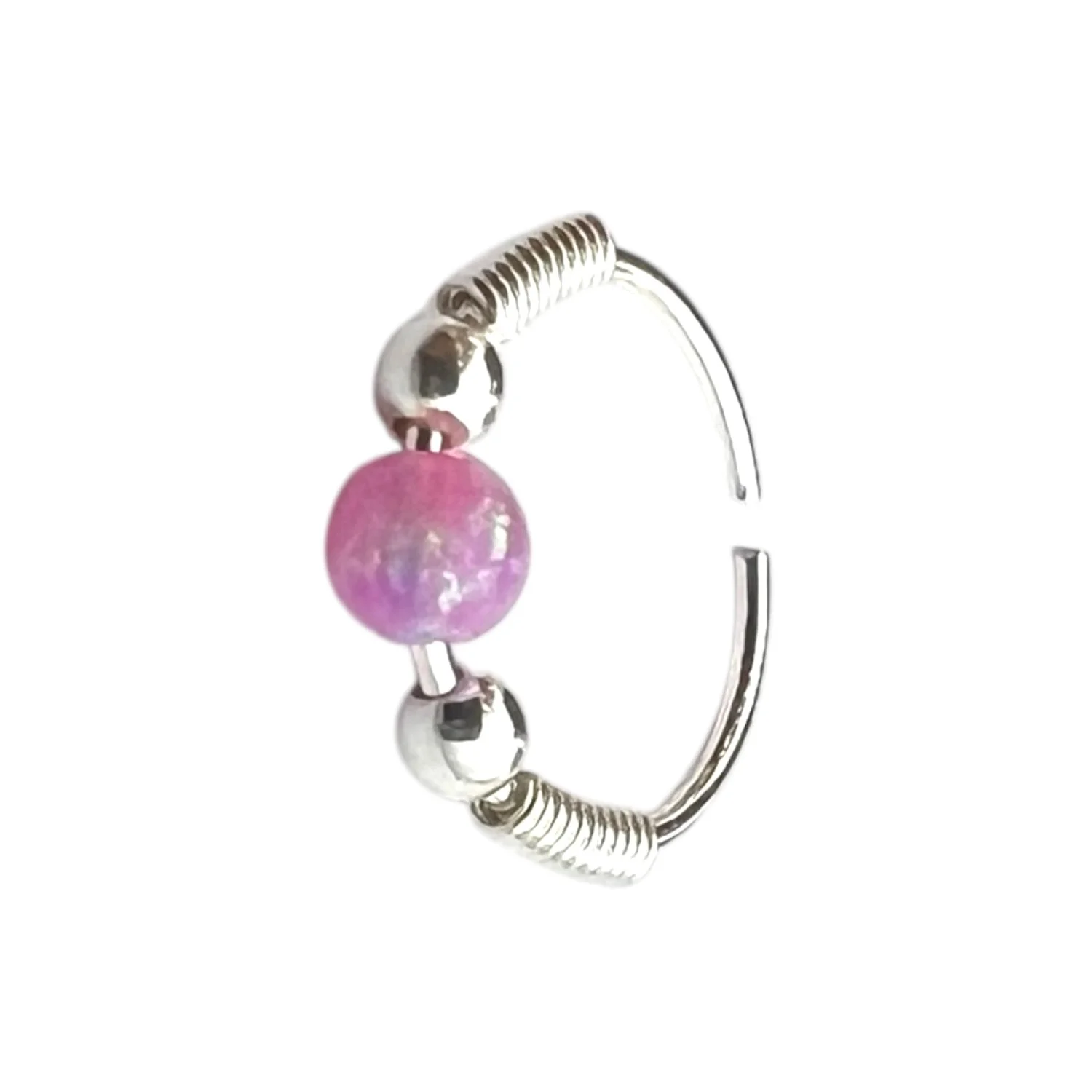 پیرسینگ بینی حلقه ای با نگین اوپال زنانه