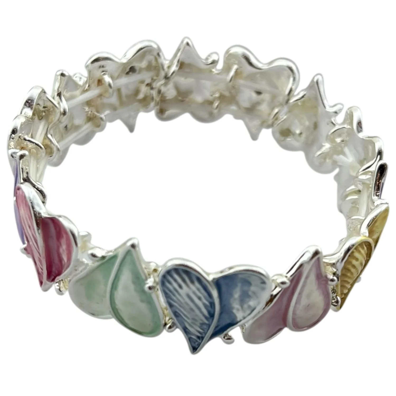 دستبند زنانه بنگل با طراحی میناکاری رنگارنگ