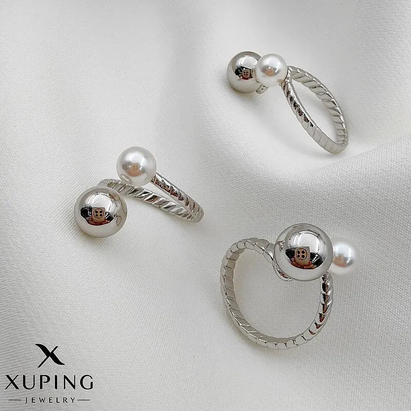 انگشتر طرح مروارید پرورشی و گوی طلایی ژوپینگ با روکش طلا