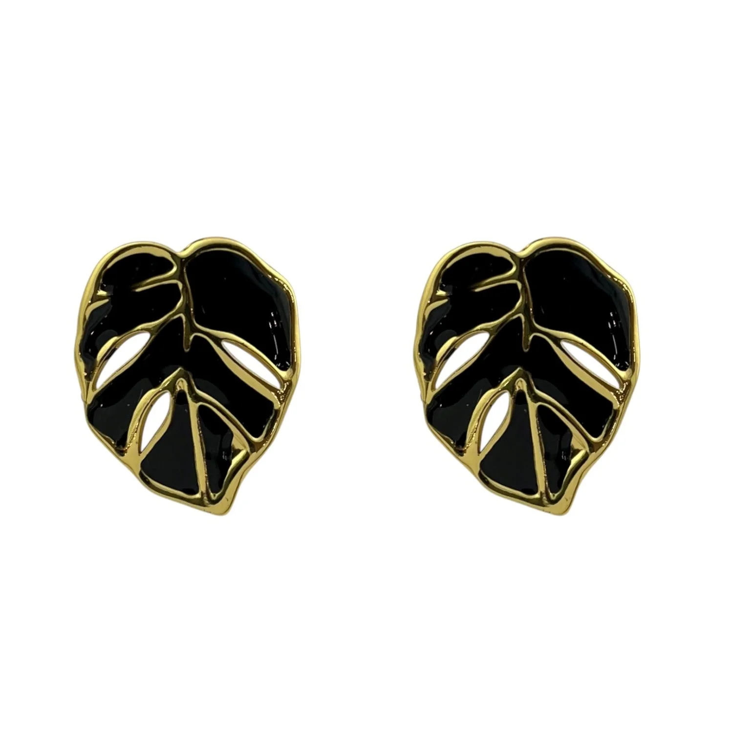 گوشواره زنانه طرح برگ میناکاری شده، ظریف و شیک