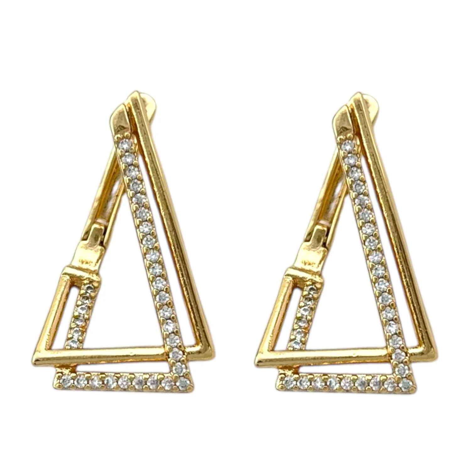 گوشواره زنانه طرح مثلث جواهری شیک و خاص ژوپینگ