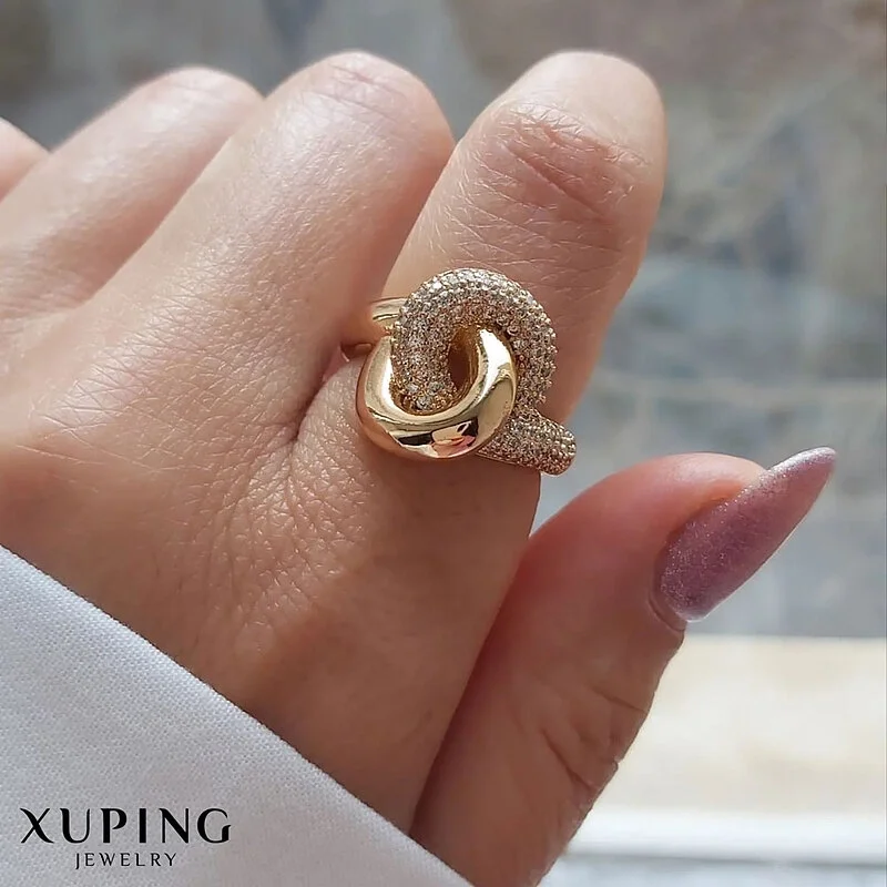 انگشتر گره نگین‌دار مدل Xuping، ظرافت و درخشش بی‌نظیر از ژوپینگ