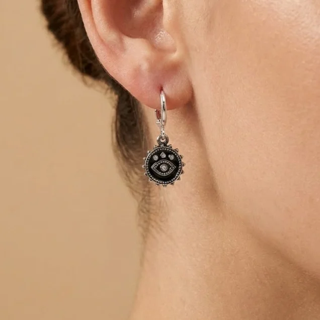 گوشواره حلقه‌ای فانتزی دخترانه طرح چشم نظر