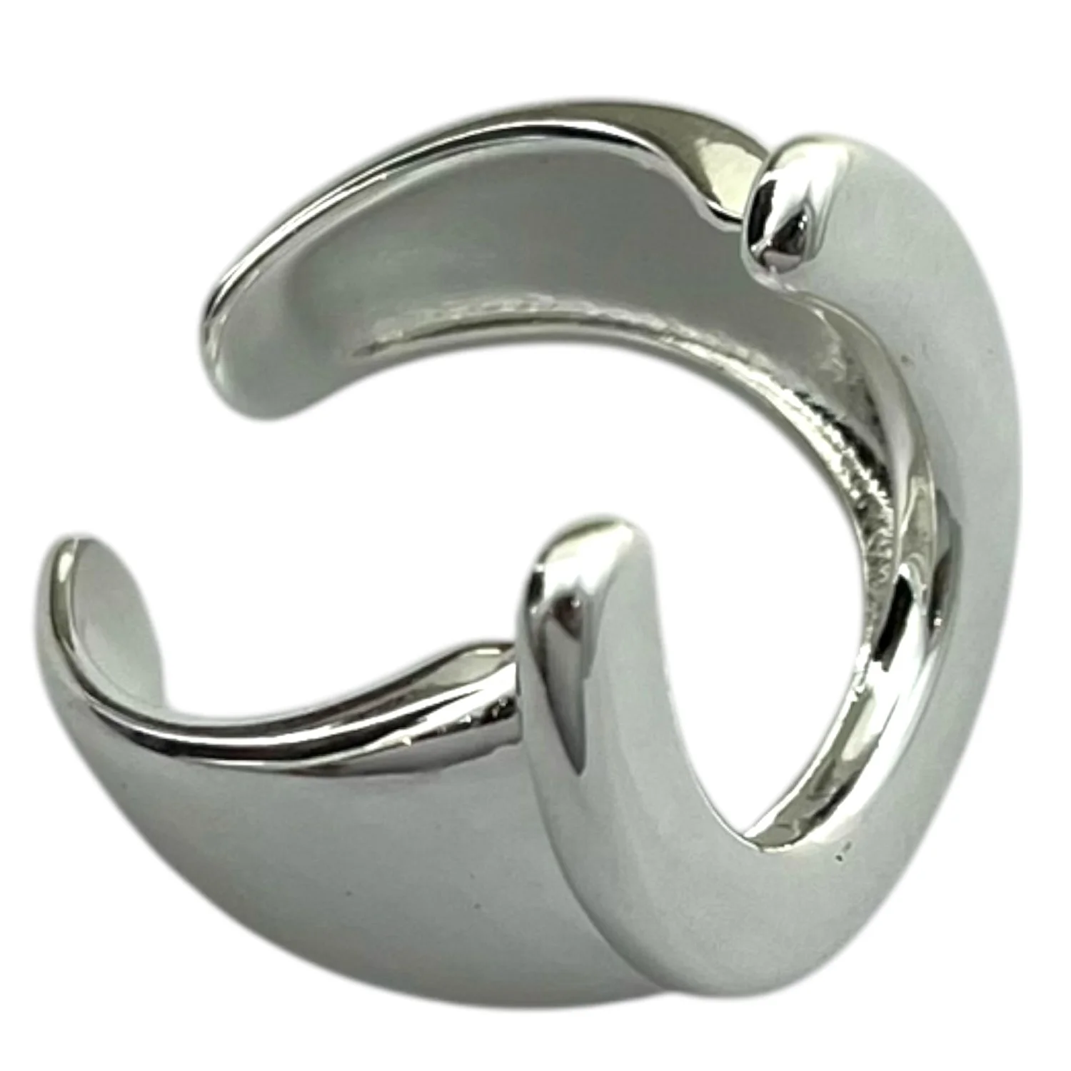 انگشتر زنانه مینیمال طرح نعل اسب با آبکاری نقره