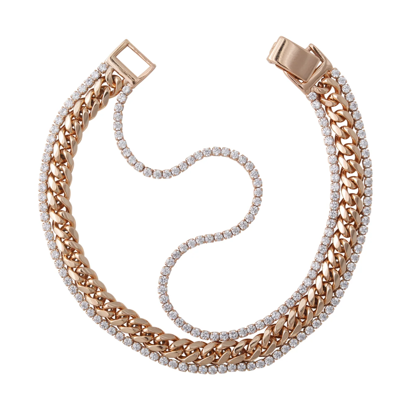 دستبند زنانه شیک ژوپینگ مدل کارتی با نگینهای درخشان Xuping