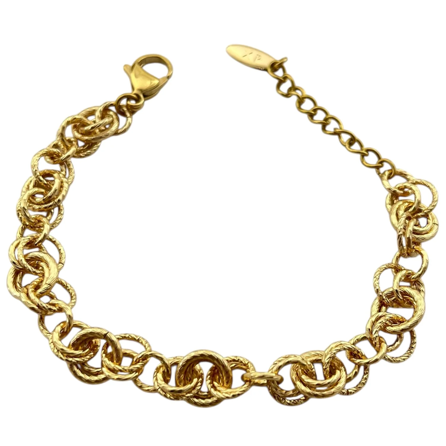 دستبند زنانه طرح طلا ژوپینگ با حلقه‌های درهم تنیده