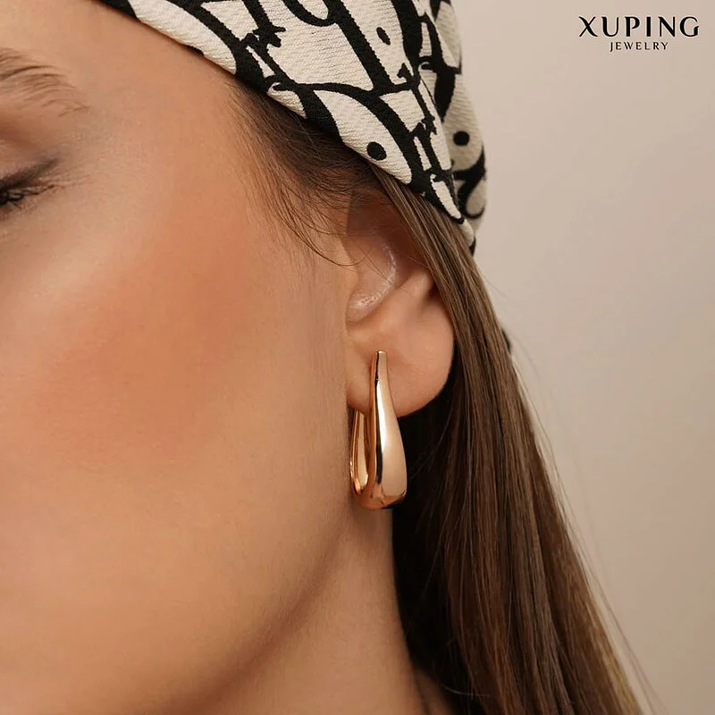 گوشواره اشکی آینهای با روکش طلا ژوپینگ، درخشش بینظیر