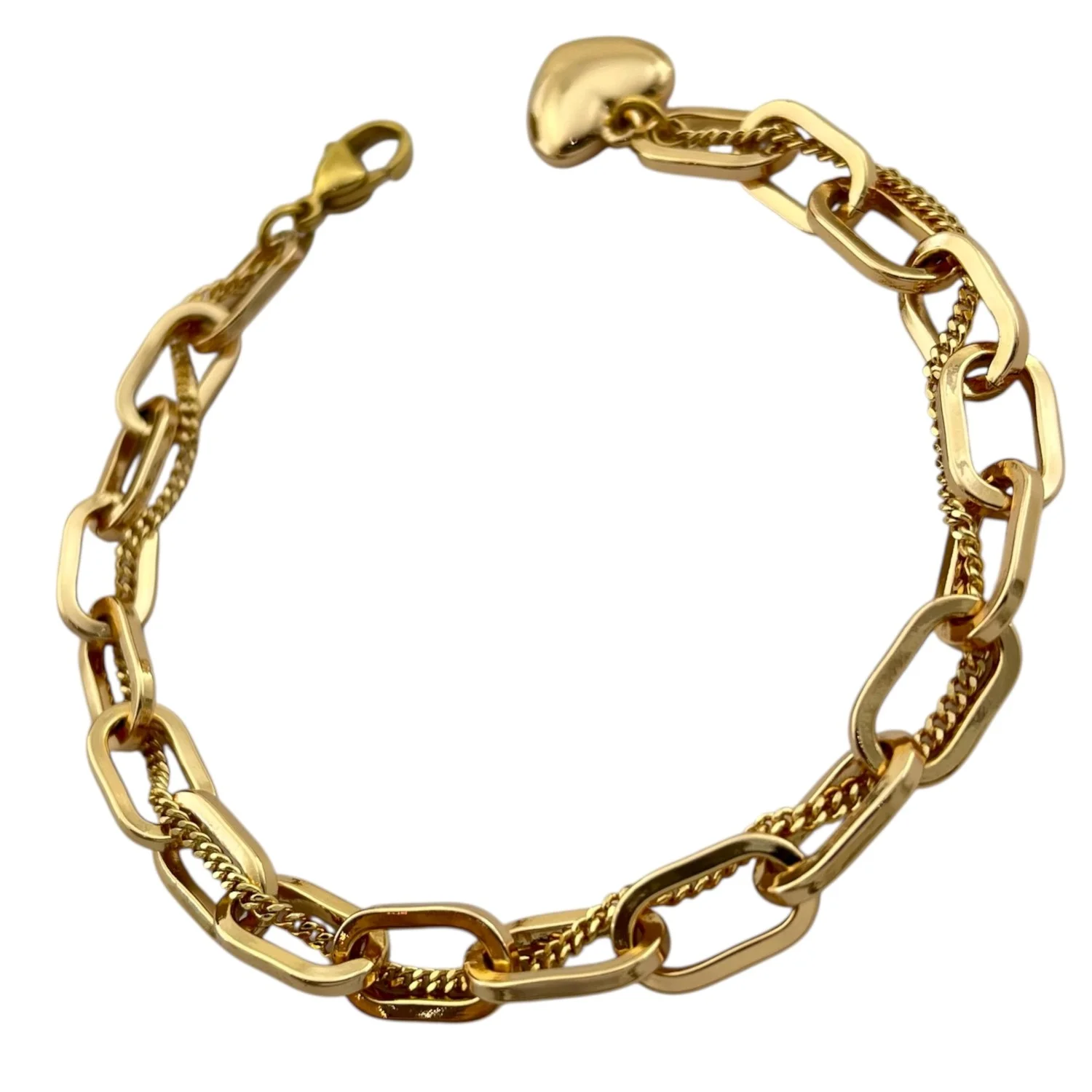 دستبند زنانه با طرح تیفانی و زنجیرهای درشت و ظریف